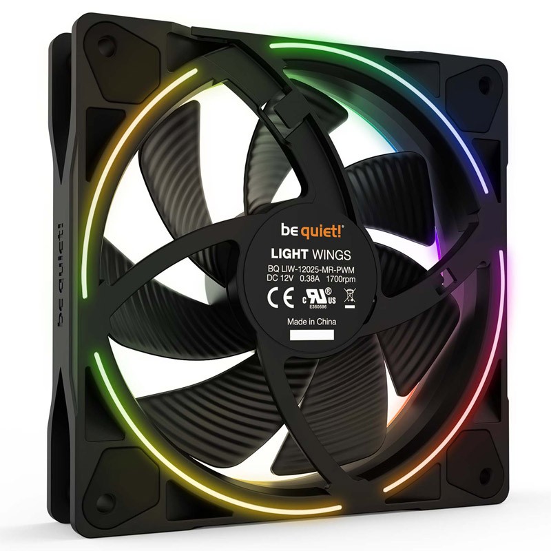 Ventilator BE QUIET! LIGHT WINGS (BL072), 120 mm, 4-pin ARGB, PWM, črn