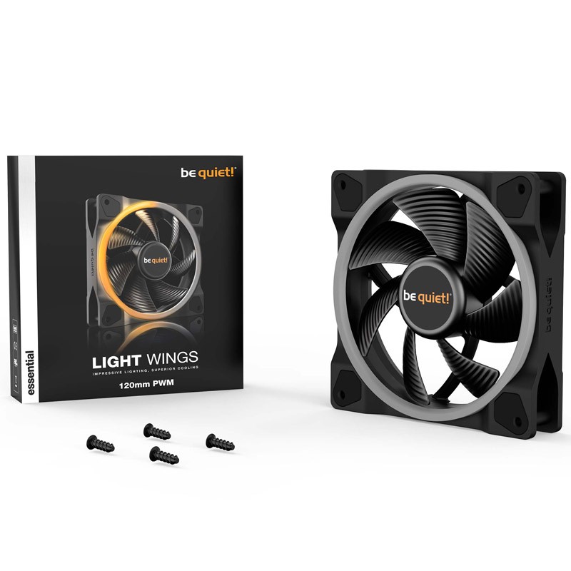 Ventilator BE QUIET! LIGHT WINGS (BL072), 120 mm, 4-pin ARGB, PWM, črn