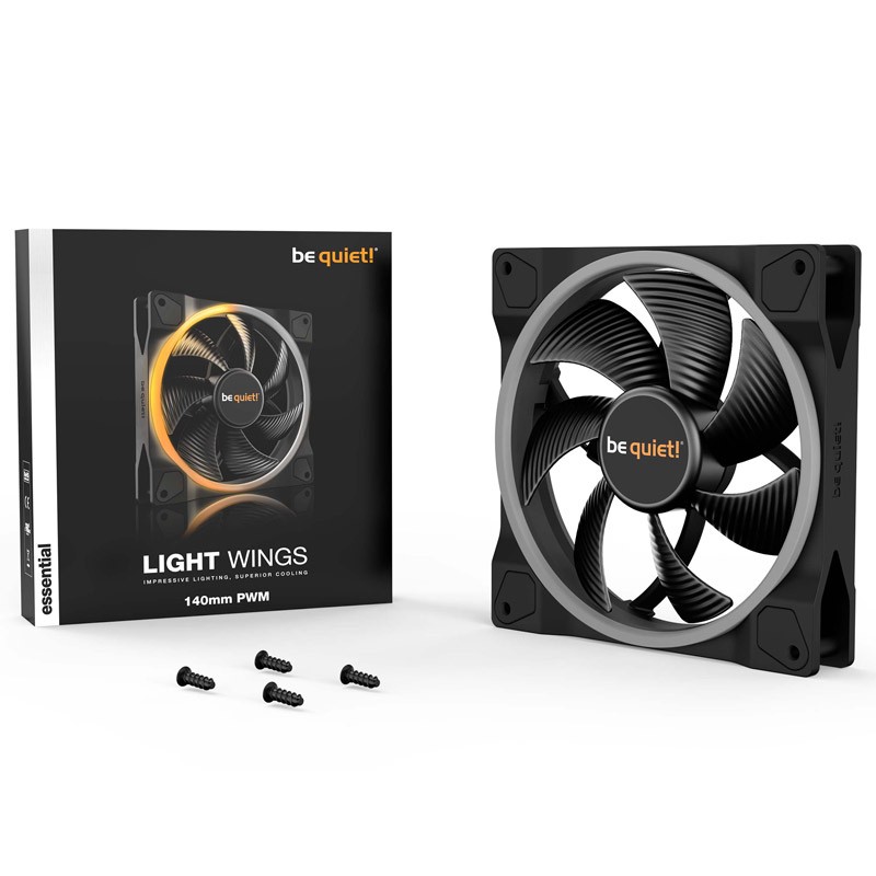 Ventilator BE QUIET! LIGHT WINGS (BL074), 140 mm, 4-pin ARGB, PWM, črn