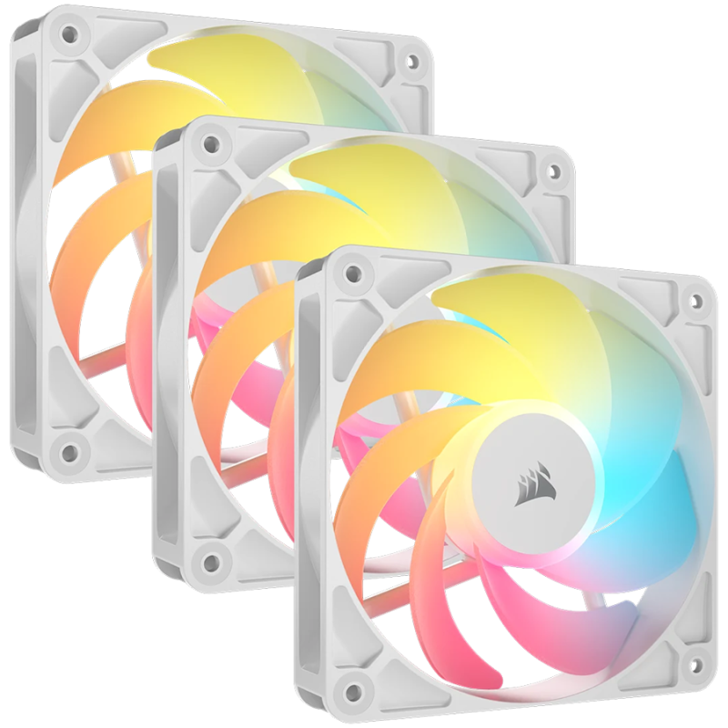 Ventilator za ohišje CORSAIR RS120-R ARGB Reverse, 3x 120mm PWM, bel