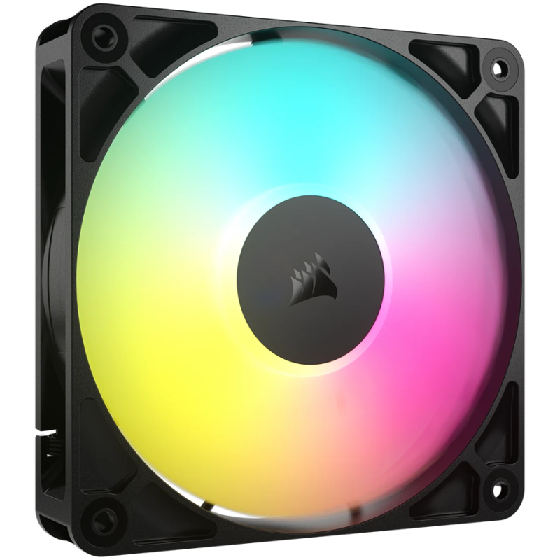 Ventilator za ohišje Corsair RS120 ARGB, 120mm, PWM, črn