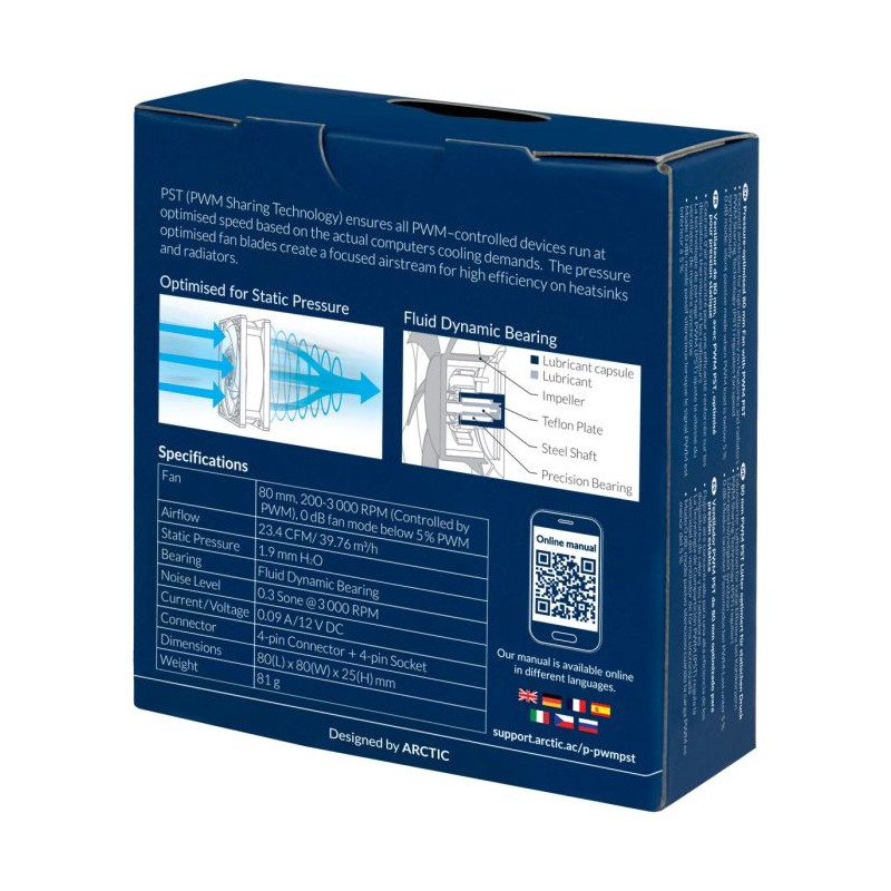 Ventilator ARCTIC P8 PWM PST 80mm 4-pin