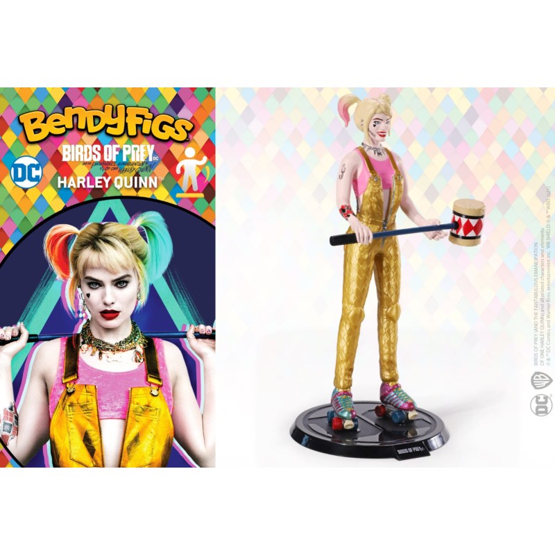 Figura NOBLE COLLECTION - DC - BENDYFIGS - HARLEY QUINN WITH MALLET