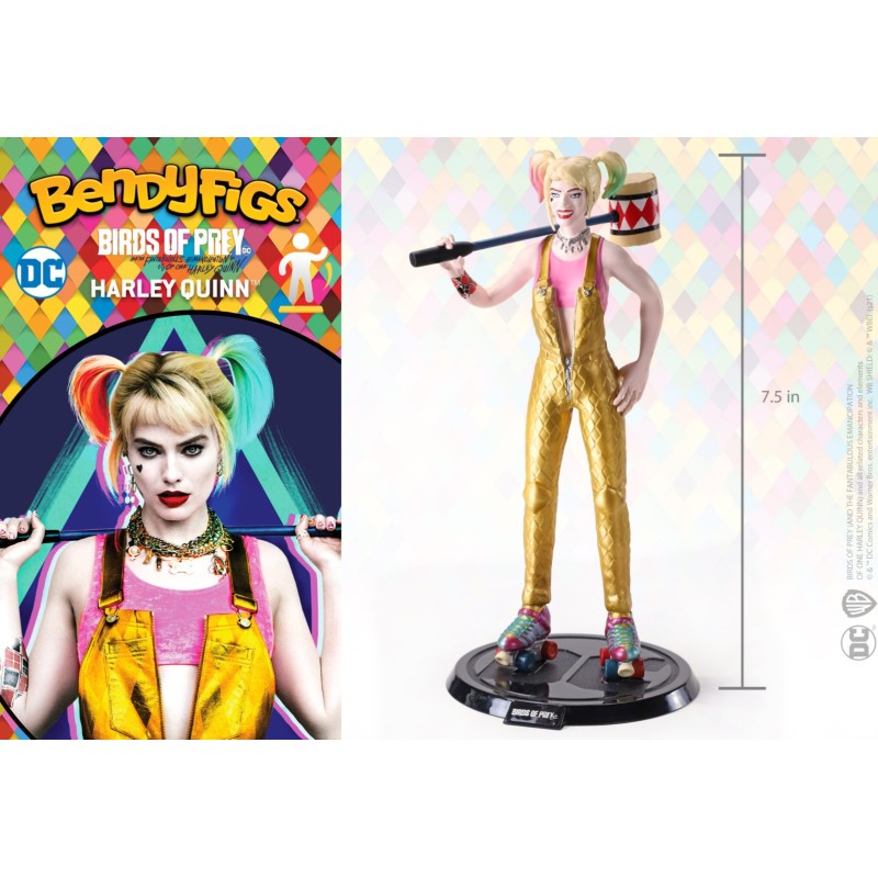 Figura NOBLE COLLECTION - DC - BENDYFIGS - HARLEY QUINN WITH MALLET