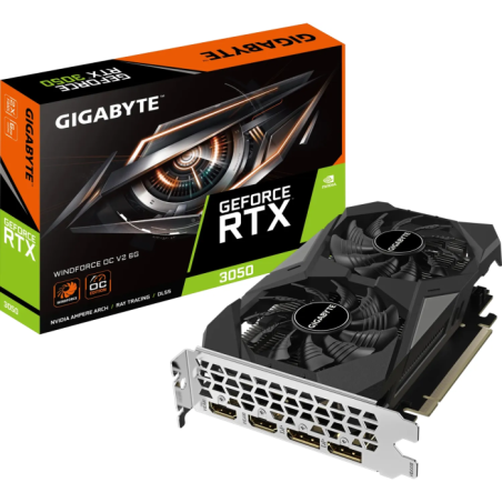 Grafična kartica GIGABYTE GeForce RTX 3050 WINDFORCE OC V2, 6GB GDDR6