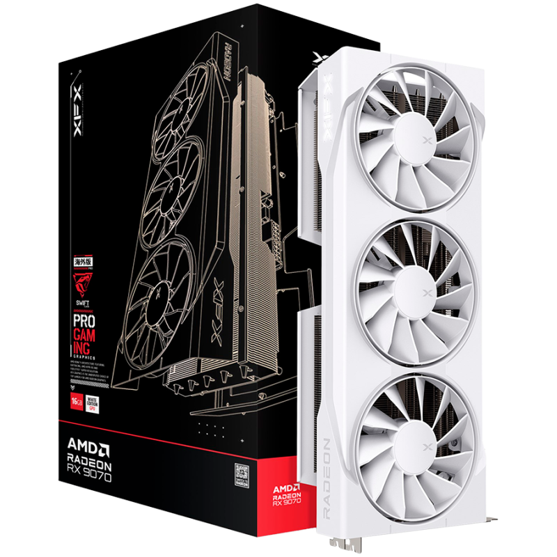 Grafična kartica XFX Swift AMD Radeon RX 9070 OC 16GB GDDR6, bela