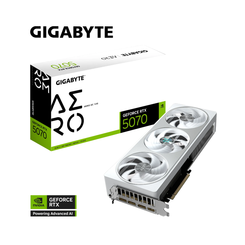 Grafična kartica GIGABYTE GeForce RTX 5070 AERO OC, 12GB GDDR7