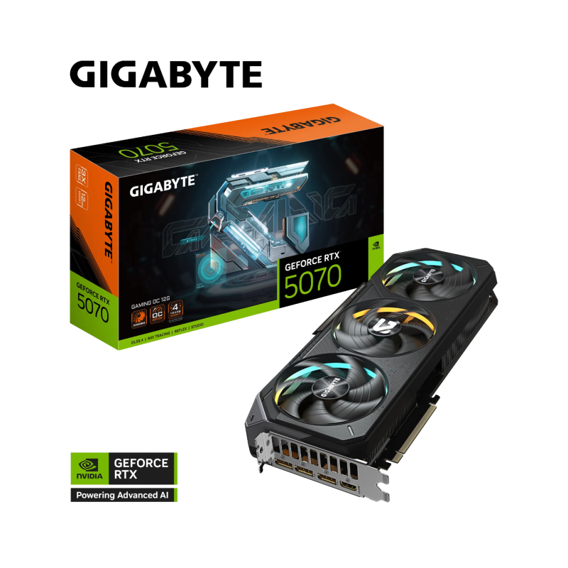 Grafična kartica GIGABYTE AORUS GeForce RTX 5070 GAMING OC, 12GB GDDR7