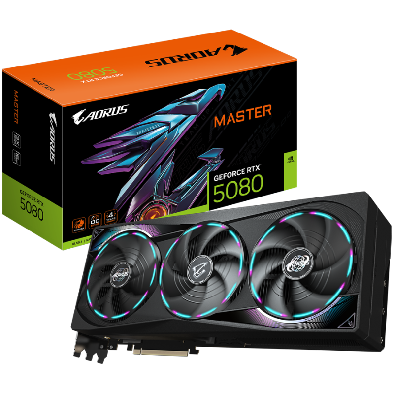 Grafična kartica GIGABYTE AORUS GeForce RTX 5080 MASTER, 16GB GDDR7