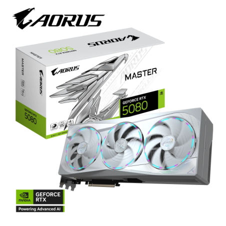 Grafična kartica GIGABYTE AORUS GeForce RTX 5080 MASTER ICE, 16GB GDDR7