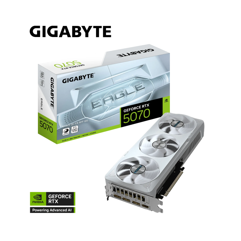 Grafična kartica GIGABYTE AORUS GeForce RTX 5070 EAGLE OC ICE SFF, 12GB GDDR7