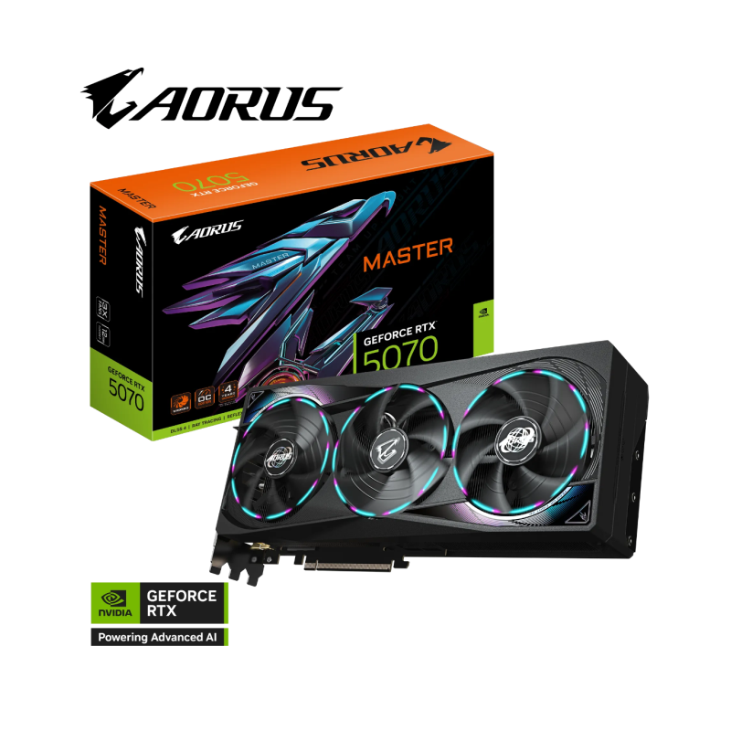 Grafična kartica GIGABYTE AORUS GeForce RTX 5070 MASTER, 12GB GDDR7
