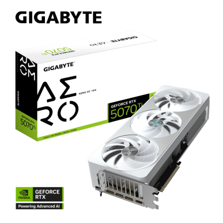 Grafična kartica GIGABYTE GeForce RTX 5070 Ti AERO OC, 16GB GDDR7
