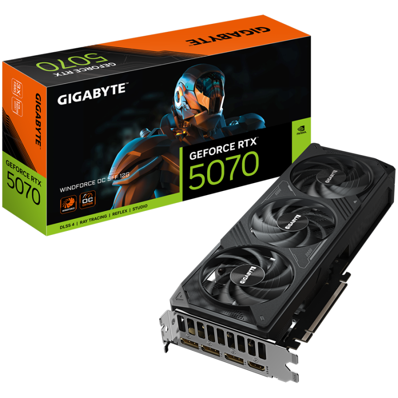 Grafična kartica GIGABYTE AORUS GeForce RTX 5070 WINDFORCE OC SFF, 12GB GDDR7