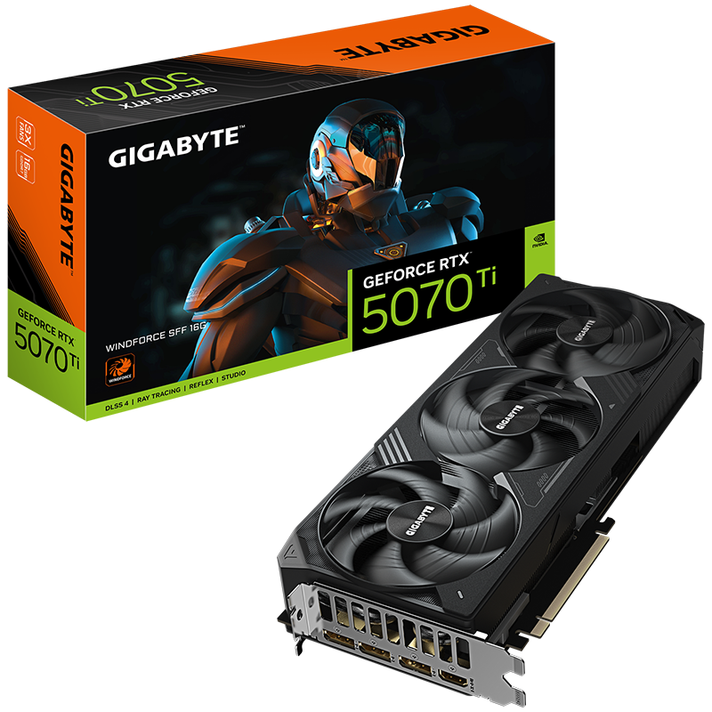 Grafična kartica GIGABYTE GeForce RTX 5070 Ti WINDFORCE SFF, 16GB GDDR7