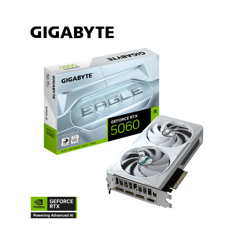 Grafična kartica GIGABYTE GeForce RTX 5060 EAGLE OC ICE, 8GB GDDR7