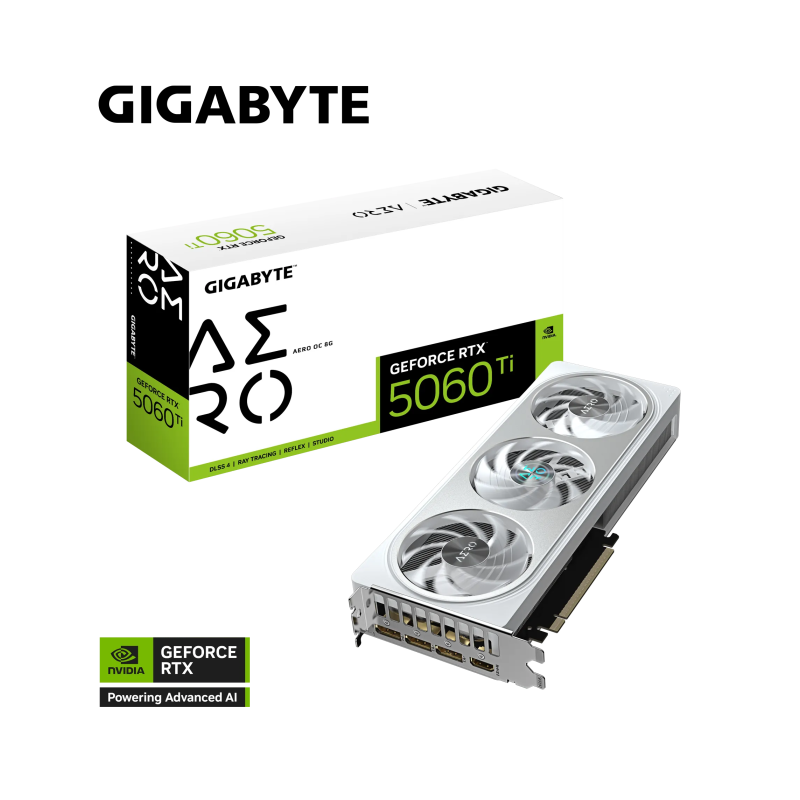 Grafična kartica GIGABYTE GeForce RTX 5060 Ti AERO OC, 8GB GDDR7
