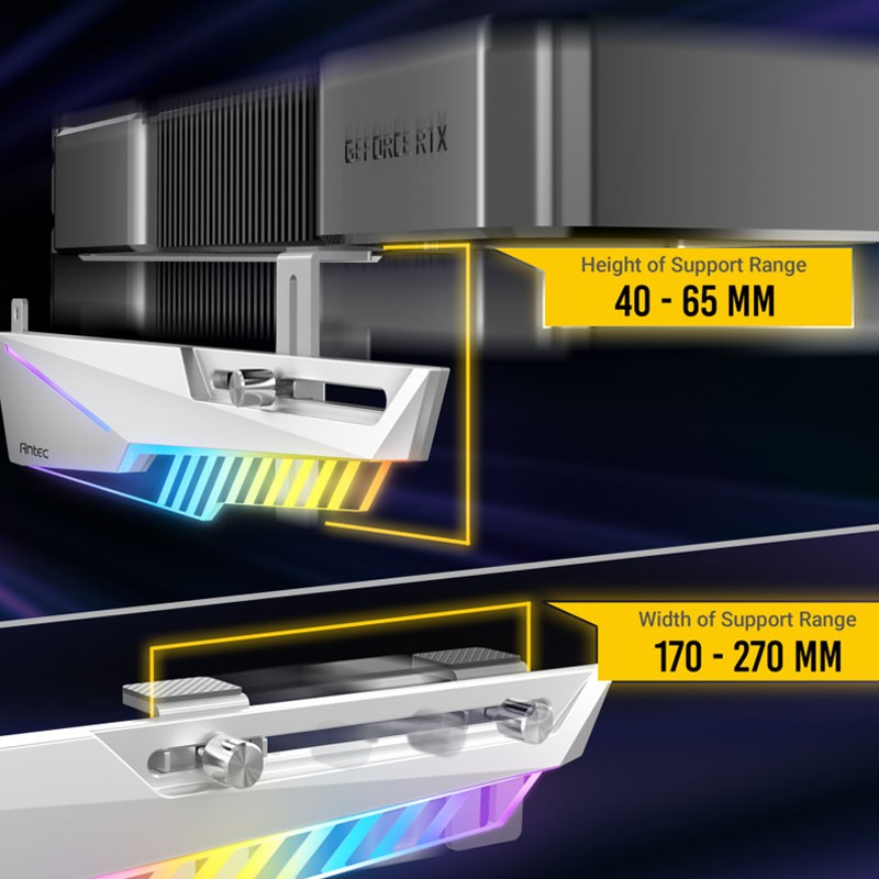 Nosilec grafične kartice Antec Dagger ARGB, bel