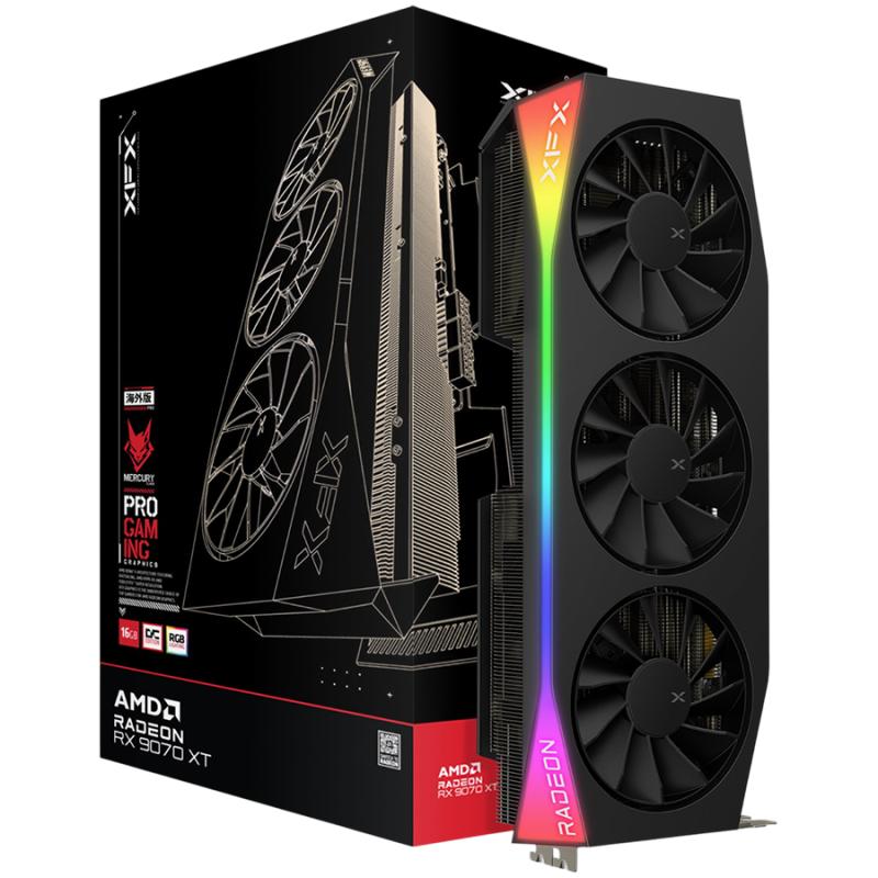 Grafična kartica XFX Mercury AMD Radeon RX 9070 XT OC Gaming Edition RGB 16GB