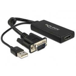 Adapter VGA M na HDMI Ž aktivni Delock