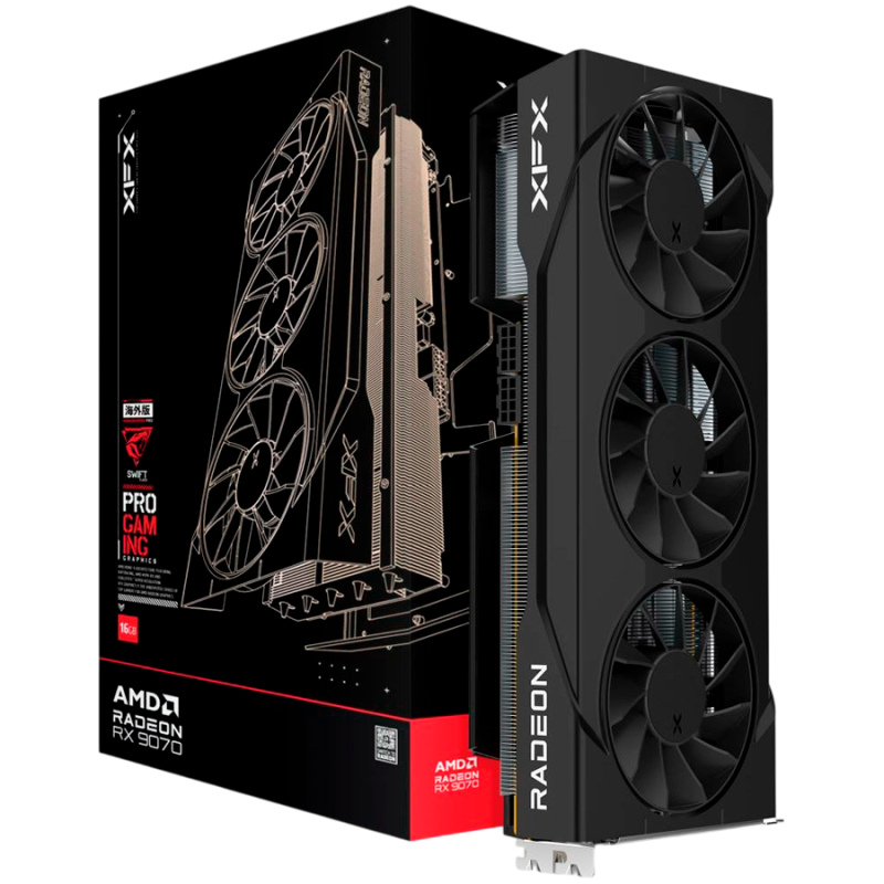Grafična kartica XFX Swift AMD Radeon RX 9070 OC, 16GB, črna