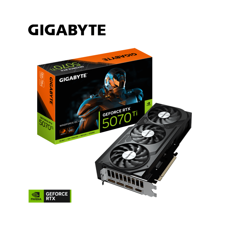 Grafična kartica GIGABYTE GeForce RTX 5070 Ti WINDFORCE OC V2, 16GB