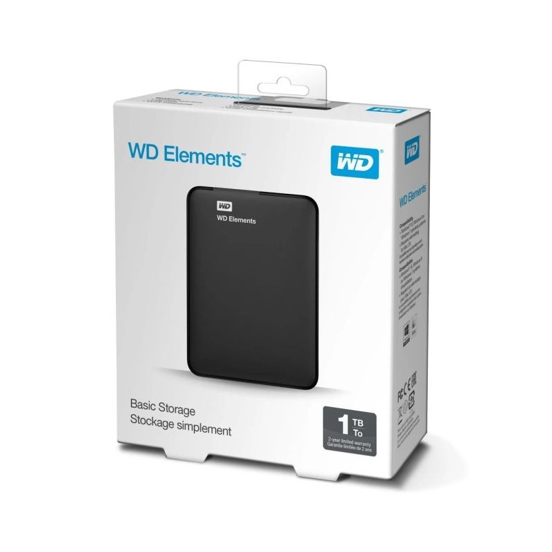 Zunanji trdi disk 2.5" 1TB USB 3.0 WD Elements Portable, WDBUZG0010BBK