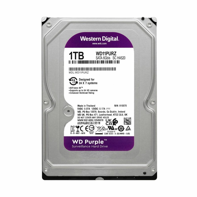 Trdi disk 3,5" WD Purple 1TB SATA3, WD11PURZ