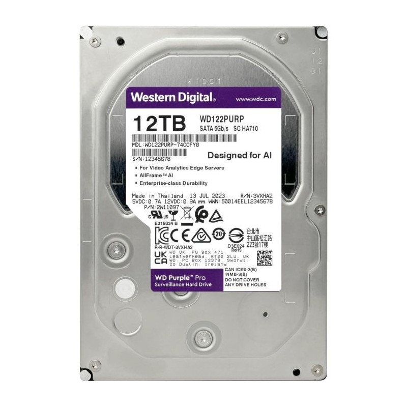 Trdi disk WD Purple Pro Smart 12TB, 3,5", SATA3