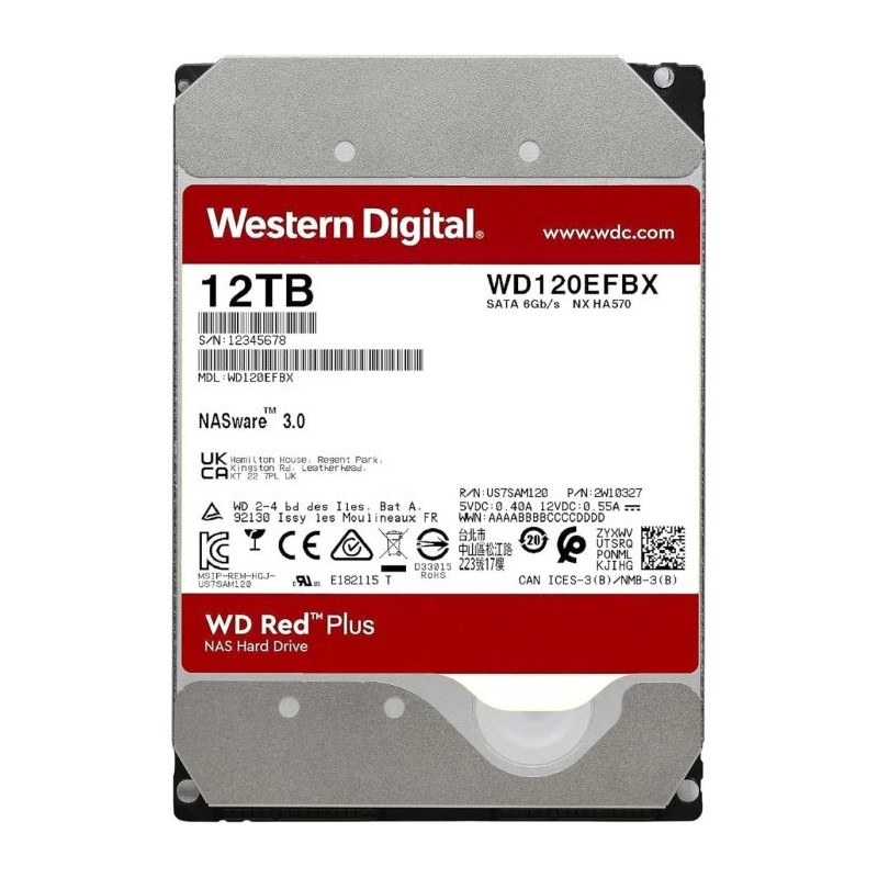 Trdi disk 12TB 3.5 SATA3 WD Red Plus WD120EFGX