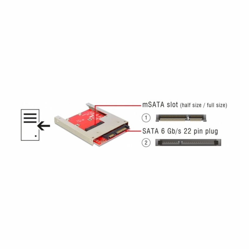 Adapter za disk SATA - mSATA z okvirjem Delock