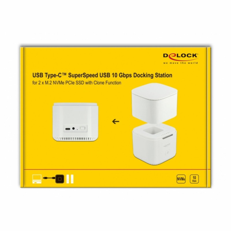 Čitalec in presnemovalec diskov Delock, USB-C 3.2 za M.2 NVMe SSD
