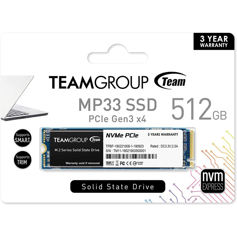 SSD disk 512GB M.2 NVMe Teamgroup MP33, TM8FP6512G0C101