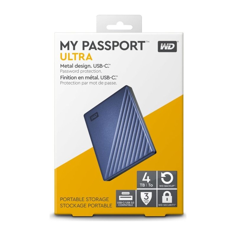 Zunanji disk 5TB WD My Passport ULTRA, moder, WDBFTM0050BBL-WESN
