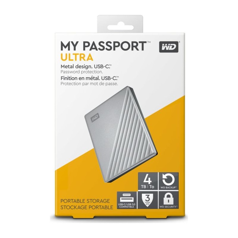 Zunanji disk 4TB WD My Passport Ultra, USB-C, WDBFTM0040BSL
