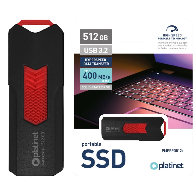 Zunanji disk SSD 512GB USB 3.2 Gen2 Platinet PMFPPD512+