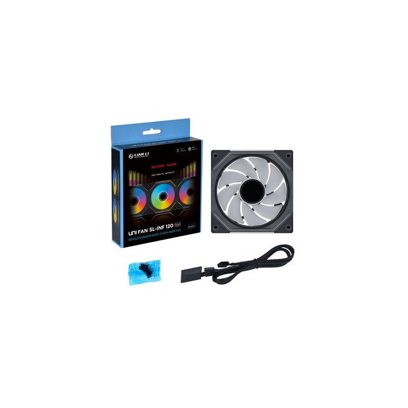 Ventilator Lian Li UNI FAN SL-INF 120 Reverse Blade, PWM, 120mm, črn