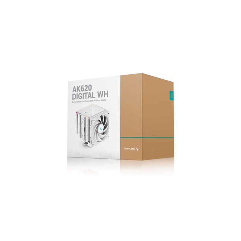 Hladilnik DeepCool AK620 DIGITAL, ARGB, 2x 120mm, 260W TDP, bel