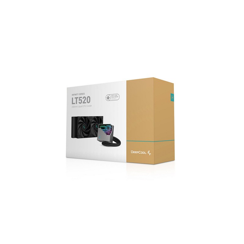 Vodno hlajenje AIO DeepCool LT520, 240mm, RGB, črn
