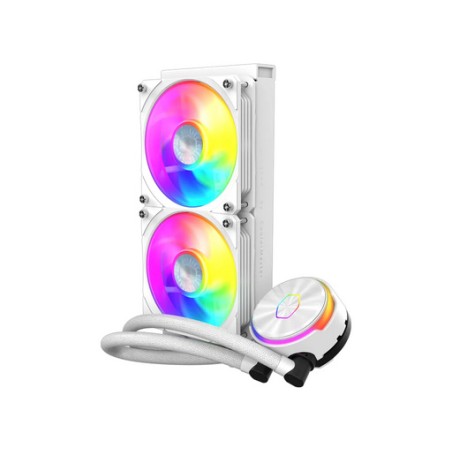 Vodno hlajenje Cooler Master Liquid PL240 Flux, 240mm, ARGB, bel