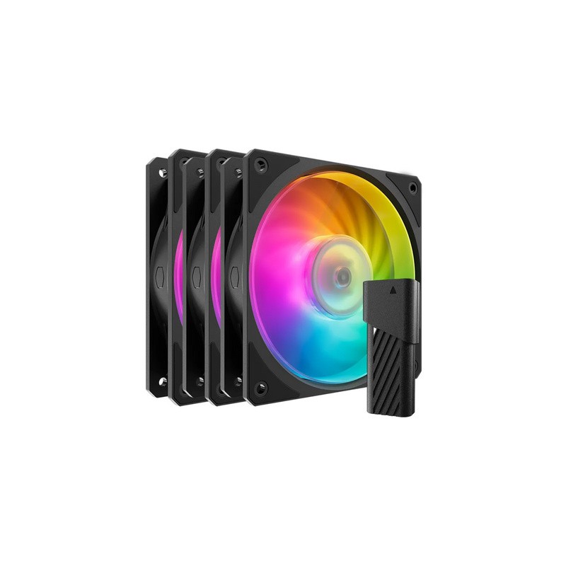 Ventilator Cooler Master Mobius 120P ARGB PWM, 3 Pack + kontroler, črn