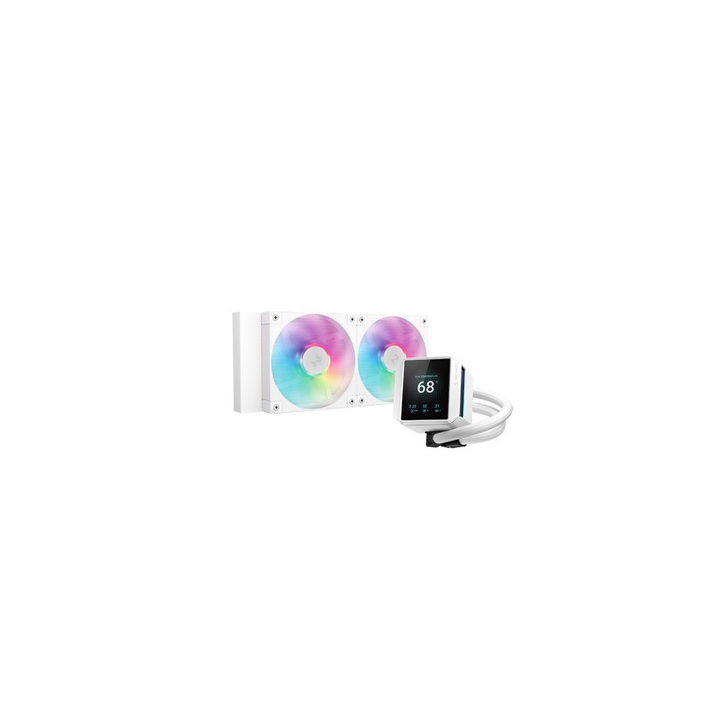 Vodno hlajenje DeepCool MYSTIQUE 240, ARGB, 240mm, LCD, bel