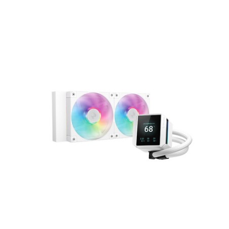 Vodno hlajenje DeepCool MYSTIQUE 240, ARGB, 240mm, LCD, bel