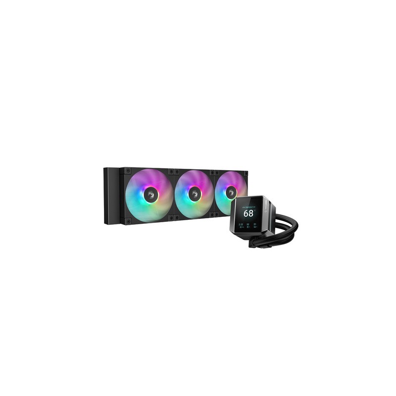 Vodno hlajenje DeepCool MYSTIQUE 360 ARGB, 360mm, LCD, črn