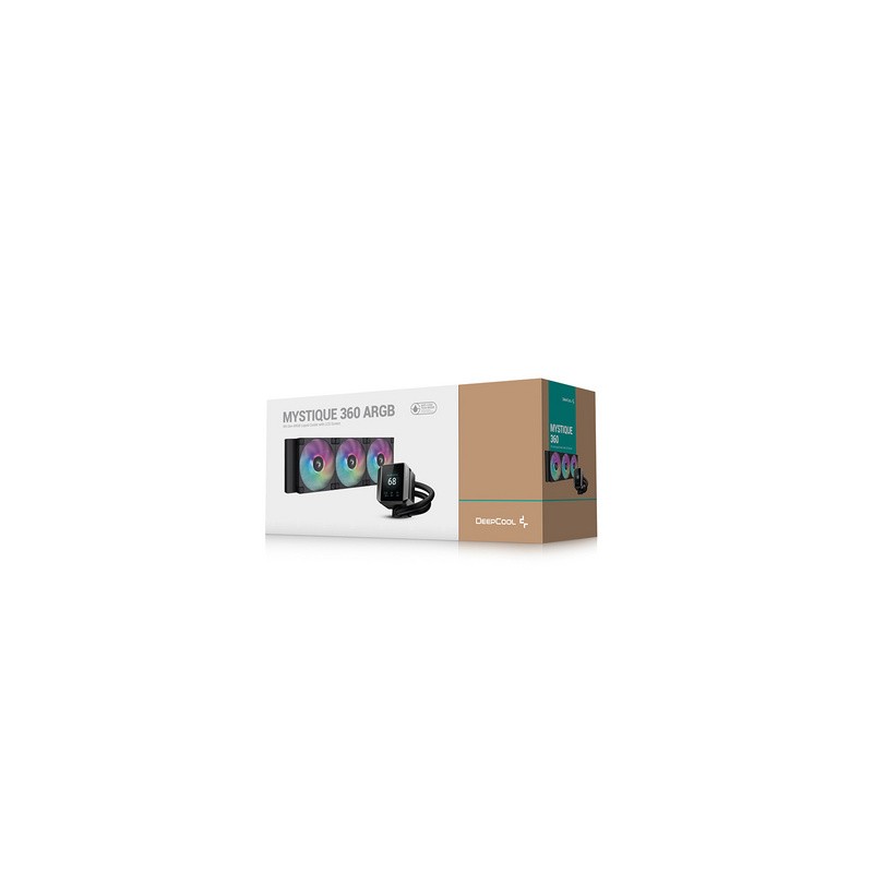 Vodno hlajenje DeepCool MYSTIQUE 360 ARGB, 360mm, LCD, črn