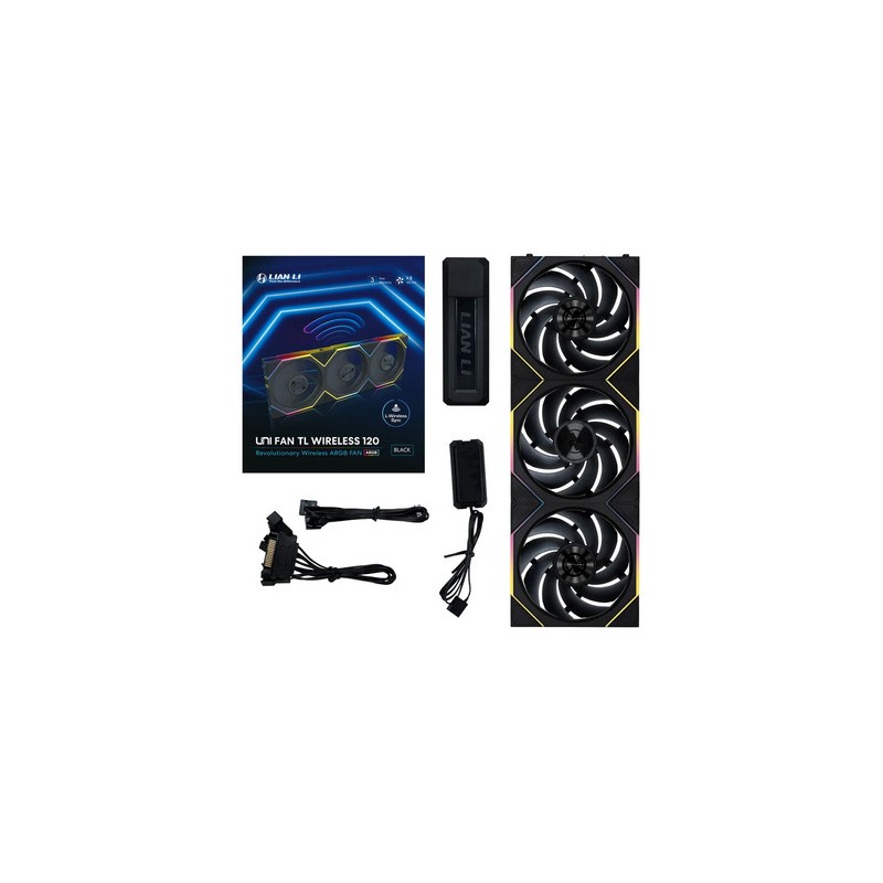 Ventilator Lian Li UNI FAN TL Wireless, 120mm, 3 Pack + Kontroler, črn