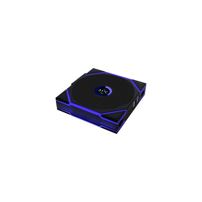 Ventilator Lian Li UNI FAN TL Wireless LCD, 120mm, črn