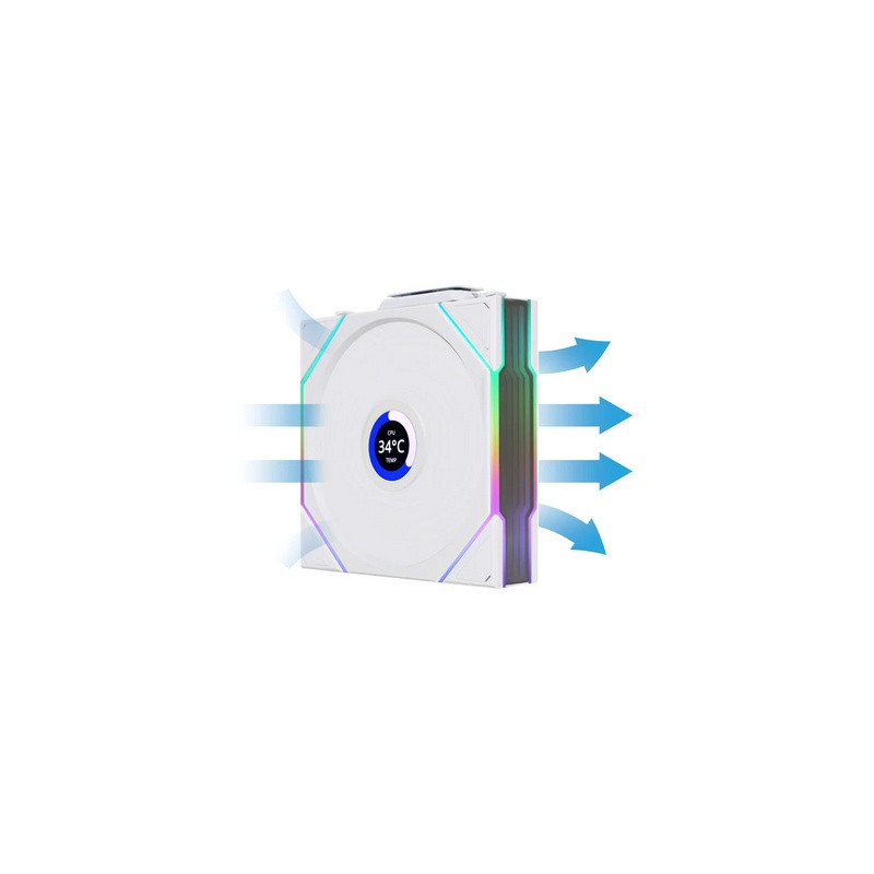 Ventilator Lian Li UNI FAN TL Wireless LCD, 120mm, bel