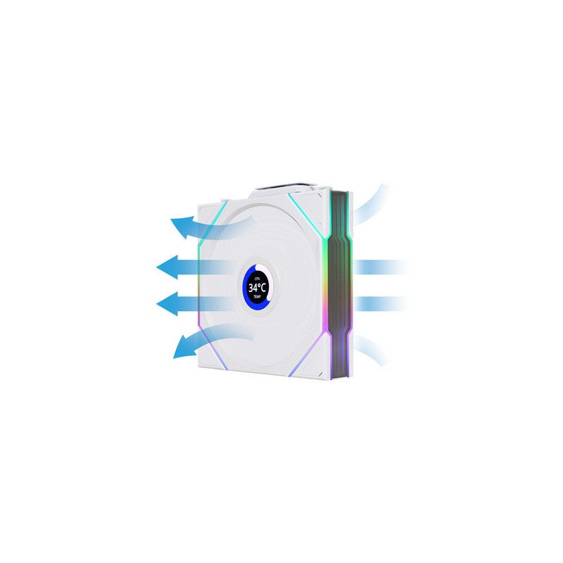 Ventilator Lian Li UNI FAN TL Wireless LCD Reverse Blade, 120mm, bel