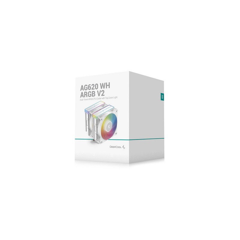 Hladilnik DeepCool AG620 WH ARGB V2, 2x120mm, bel